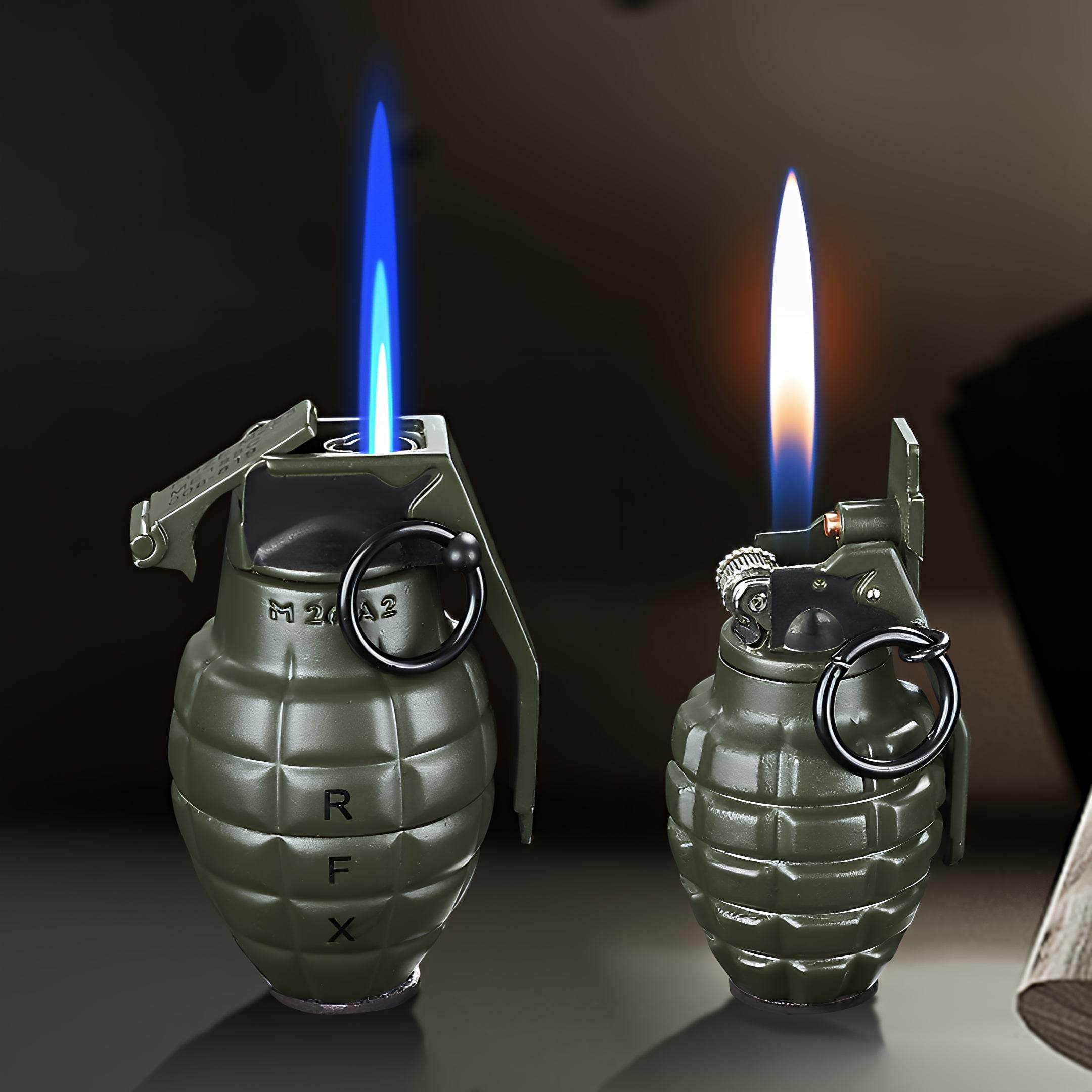 Mini Grenade Lighter With Round Ashtray
