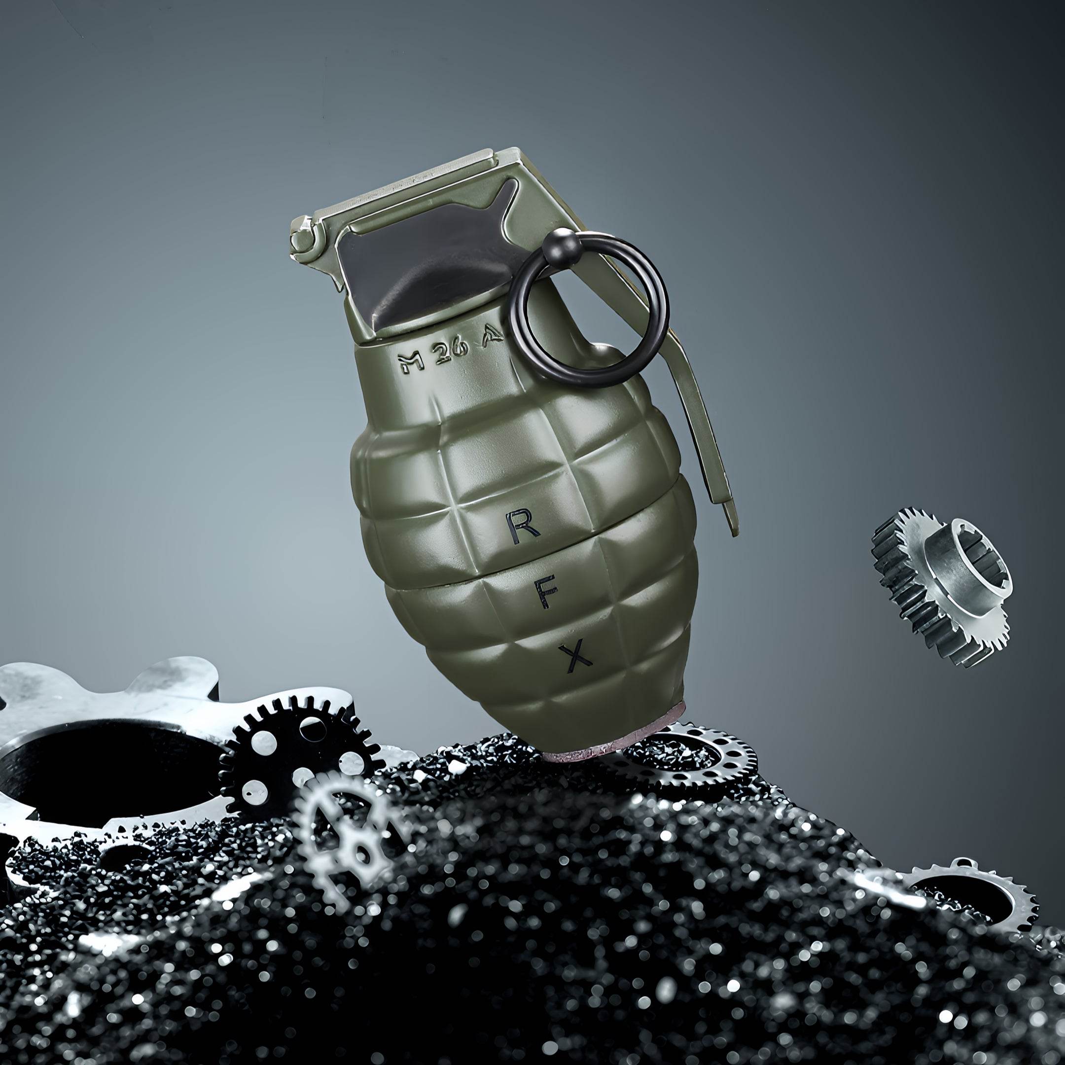 Mini Grenade Lighter With Round Ashtray